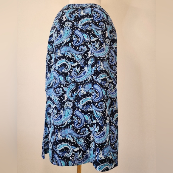 Vintage Briggs Petite Blue Paisley Teachers Skirt - Picture 6 of 12